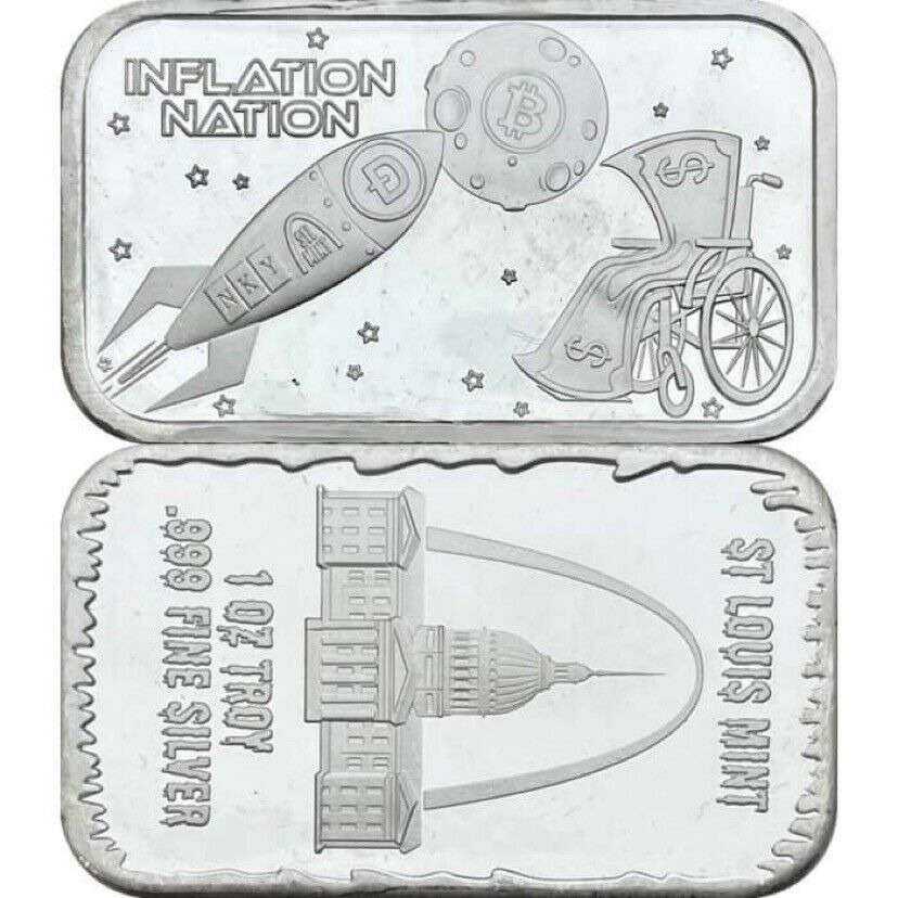 Inflation Nation by STL Mint, 1oz .999 Silver Proof Bar