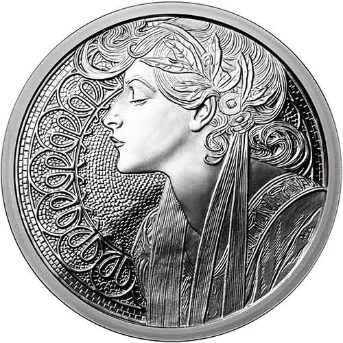 Laurel - Mucha Collection 1oz .999 Silver Proof Round