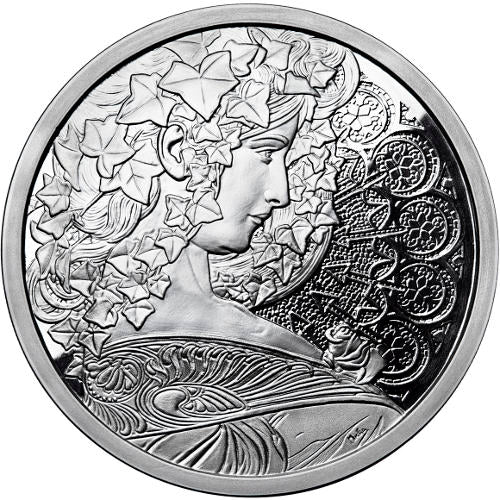 Ivy - Mucha Collection 1oz .999 Silver Proof Round