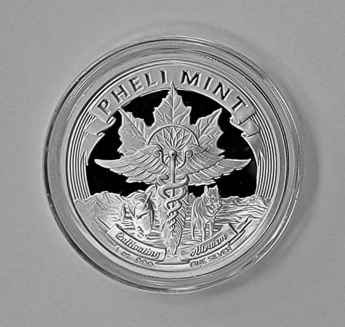 Robo Bug Commemorative Silver Round, Proof Finish by Pheli Mint, 1oz .999 Fine Silver