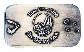 Pirates Code Bar by M6 Metals, 1oz .999 Silver bar Antique Finish
