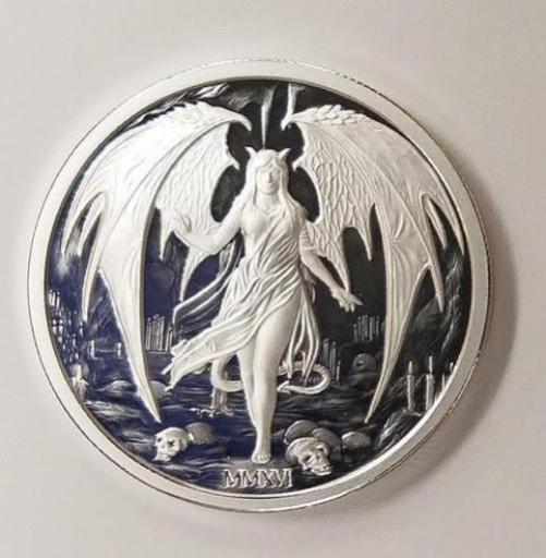 2016 Temptation of the Succubus - Proof Finish by Pheli Mint, 2oz .999 Fine Silver Round
