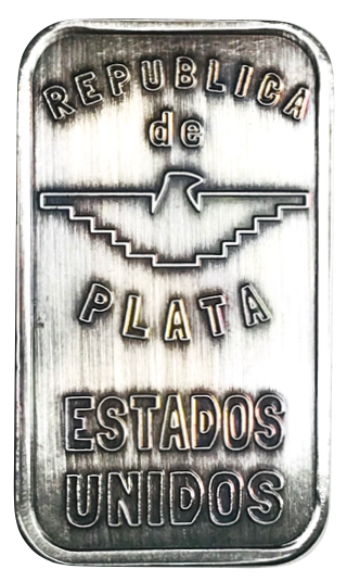 Republica de Plata by M6 Metals, 1oz .999 Silver bar Antique Finish