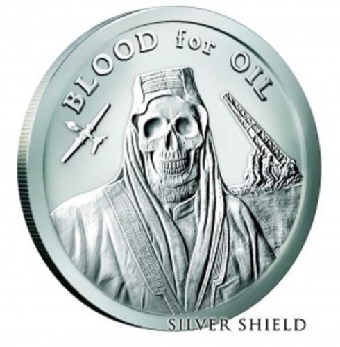 Blood for Oil by Silver Shield, Mini Mintage - BU 1 oz .999 Silver Round